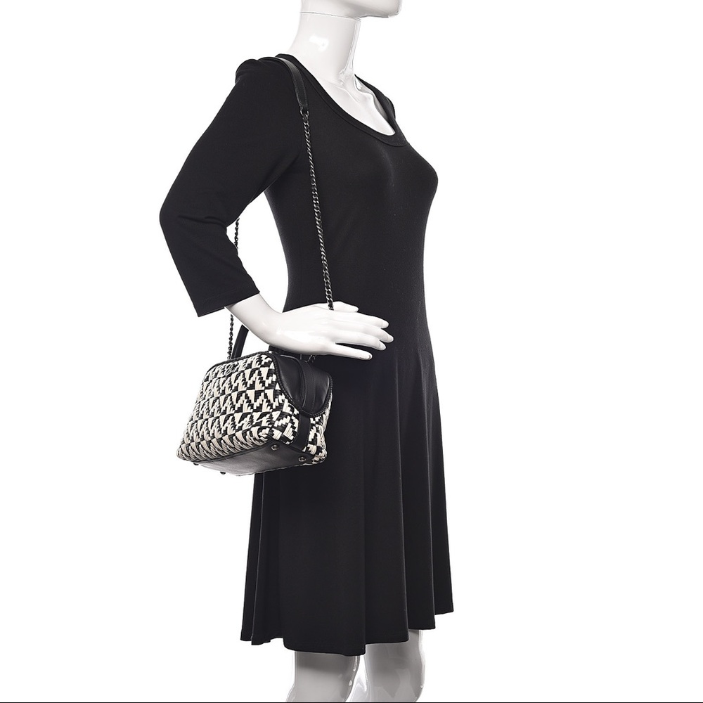 **SOLD** NWT CHANEL Calfskin Woven Bowling Bag - Picture 2 of 8